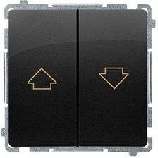 Zdjęcie Kontakt-Simon Przycisk Żaluzjowy Czarny Mat Basic BMZ10149 - Szczawnica