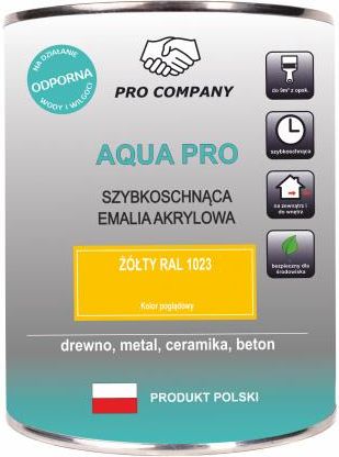 Pro Company Aqua Emalia Szybkoschnąca 0,8l Żółty 1023