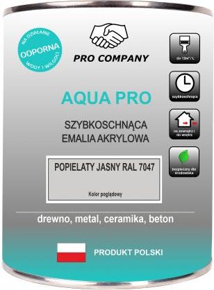 Pro Company Aqua Emalia Szybkoschnąca 0,8l Popielaty Jasny RAL7047