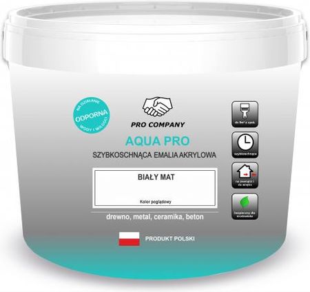 Pro Company Aqua Emalia Szybkoschnąca 10l Biały Mat
