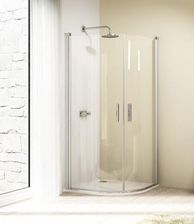 Drzwi prysznicowe Huppe 501 Design elegance drzwi skrzydłowe, promień 50 cm chrom eloxal Sand Plus Anti-Plaque 90 cm 8E1602092316 - zdjęcie 1