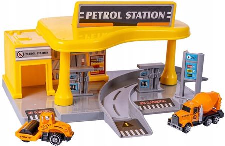 Stacja Benzynowa Anek Z Autami Budowlanymi Pojazdy Budowlane Budynek Stacji Zabawka Dla Dzieci 3+ An83858 An0038