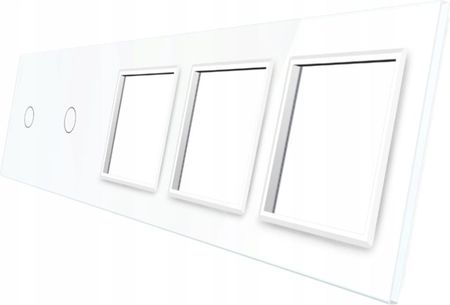 Livolo Panel Szklany Podwójny 1+1 3 Gniazda Biały VL7011GGG61