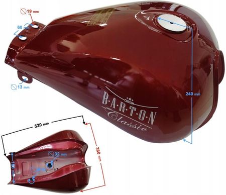 Moretti Zbiornik Paliwa Czerwony Do Motocykla Classic 125 5905220812516