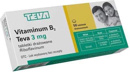 Vitaminum B2 3mg 50 drażetek
