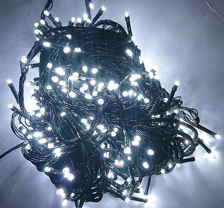 Lampki choinkowe sznur 25m/500 diod LED światełka białe zimne stałe