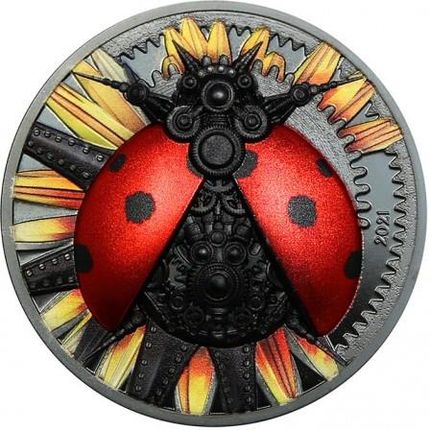 Mechanical Ladybug Clockwork Evolution 2021 3 Uncje Srebrna Moneta Kolekcjonerska