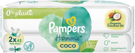Pampers Harmonie Coconut Chusteczki Pielęgnacyjne 2X42 Szt./1 Opak.