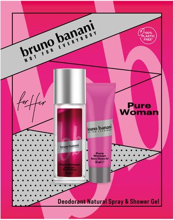 Bruno Banani Pure Woman Zestaw: Perfumowany Dezodorant Do Ciała Damski 75Ml + Żel Pod Prysznic 50ml