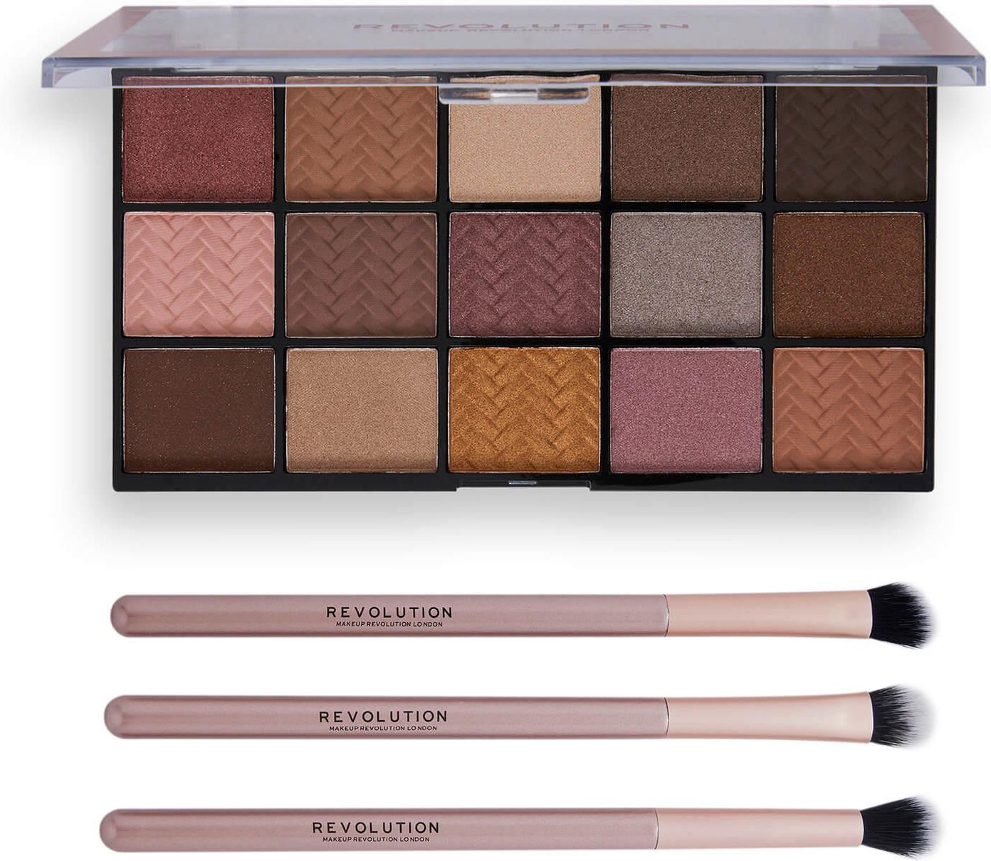 Revolution Makeup Glam Eyes Zestaw Paleta Cieni Do Powiek 1 Szt Pędzel Do Makijażu Oczu 3 7287