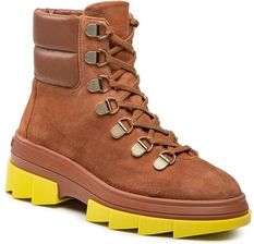 Stuart Weitzman Trapery Noho Hiker Bootie SC739 Brązowy