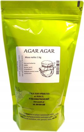 Ecobi Agar Wegańska Substancja Żelująca Z Alg 1kg