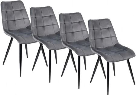 Zestaw 4x Krzesło Tapicerowane RIO Szare