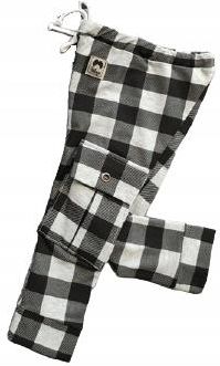 Spodnie bojówki kratka czarno biała rozmiar 68