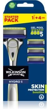 Wilkinson Sword Hydro5 Skin Protection Sensitive Maszynka Do Golenia + Ostrza Wymienne 4 Szt