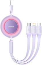 Baseus Kabel Usb 3W1 Bright Mirror 3 Micro / Lightning Usb-C 66W 2A 1.1M Fioletowy
