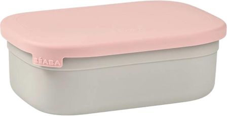 Beaba Lunchbox Ze Stali Nierdzewnej Konfigurowalny Z Silikonową Pokrywką I Osłoną Powder Pink 760Ml (914002)