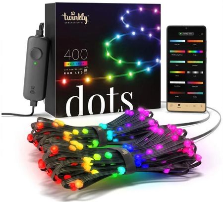 Twinkly Dots 400 LED RGB black wire (TWD400STPBEU)