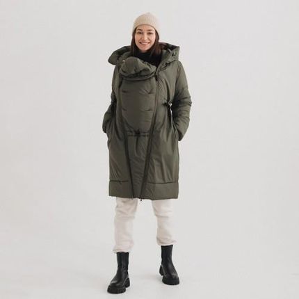 Zimowa kurtka ze wstawką do noszenia - dla dwojga - ciążowa - 3w1 - Khaki