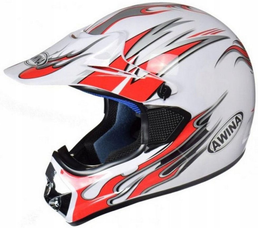 Kask motocyklowy Awina Xxxs Biało-Czerwony Cross Enduro Daszek - Opinie ...