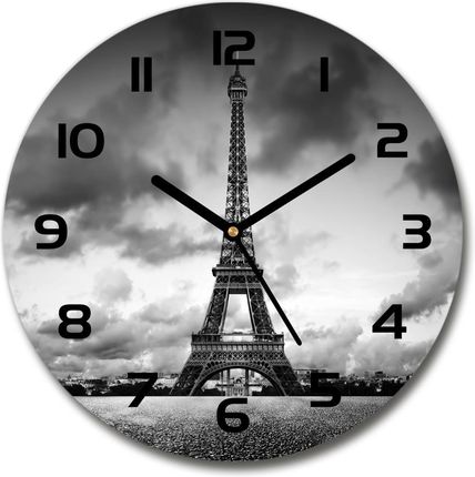 Wallmuralia.Pl Zegar Szklany Okrągły Wieża Eiffla Paryż (Plzso30Cf76327213)