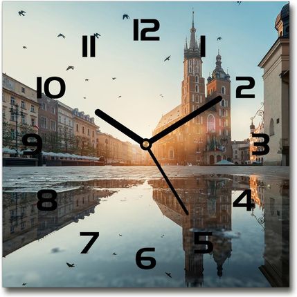Wallmuralia.Pl Zegar Szklany Kwadratowy Kraków Polska (Plzsk30X30Cf83189546)