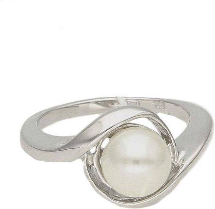Srebrny pierścionek z dużą efektowną perłą