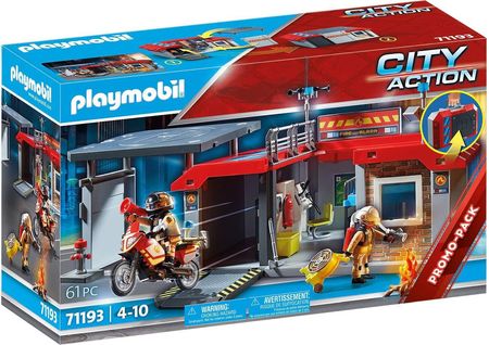 Misja ratownicza straży pożarnej City Action - zestaw Playmobil z  helikopterem, autkiem i motorówką - 98 elementów - dla dzieci od 4 lat -  kod produktu 9319