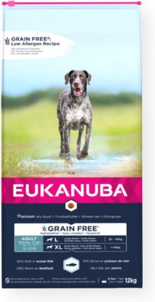 Eukanuba Grain Free Ryba Oceaniczna dla dorosłych psów dużych ras 2x12kg