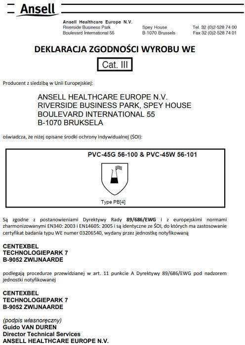 Fartuch Ansell PVC-45W, Odporny Na Kwasy, Zielony - Ceny i opinie ...