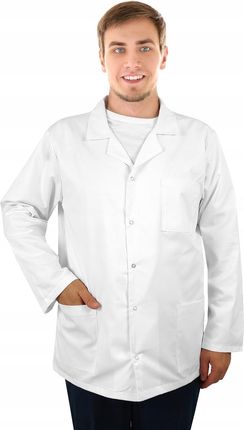 Bluza medyczna męska z kołnierzem biała r.58