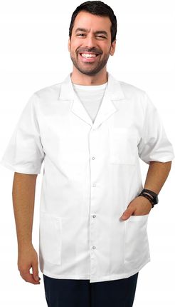 Bluza medyczna męska z kołnierzem biała r.46