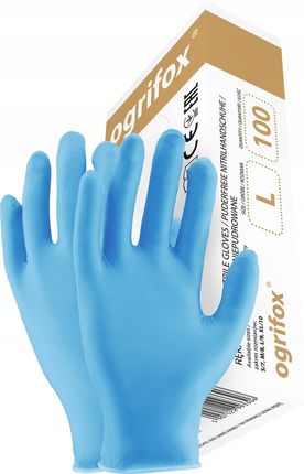 Rękawiczki nitrylowe bezpudrowe niebieskie r. 8-M