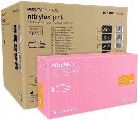 Nitrylowe Rękawice Nitrylex Pink 100 Szt Xs 10 kpl