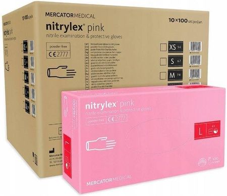 Rękawice Nitrylowe Nitrylex Pink 100 Szt L 10 kpl.