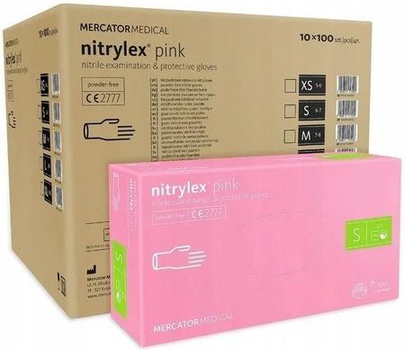 Rękawice Nitrylowe Nitrylex Pink 100 Szt S x10 kpl