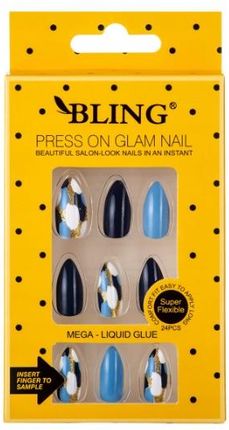 Sztuczne paznokcie, Tipsy Bling (24 szt.)– glamour
