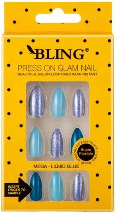 Sztuczne paznokcie, Tipsy Bling (24 szt.) –glamour