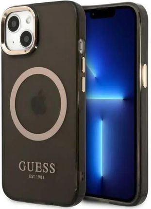 Guess Guhmp13Mhtcmk Iphone 13 6,1" Czarny/Black Hard Case Gold Outline Translucent Magsafe