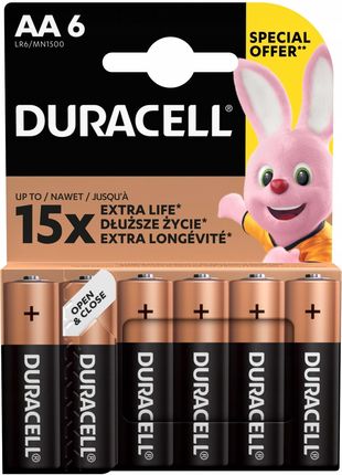 Duracell Baterie Alkaliczne Aa (R6) 6 Szt.