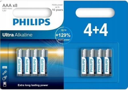 Philips 8X Ultra Baterie Alkaliczne Aaa R3 Lr03
