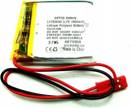 Akyga Akumulator Li-Poly 1000Mah 3,7V Jst-2 Piny T3