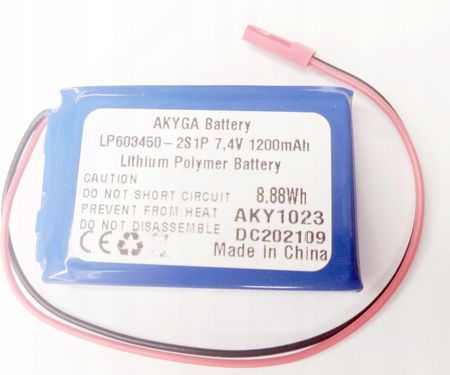 Akyga Akumulator Li-Poly 1200Mah 7,4V Jst-2 12X34X50Mm