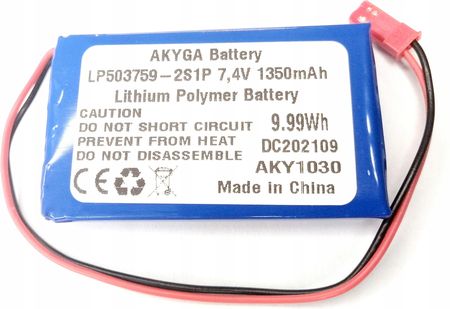 Akyga Akumulator Li-Poly 1350Mah 7,4V Jst-2 10X37X59Mm