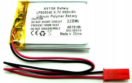 Akyga Akumulator Li-Poly 550Mah 3,7V Jst-2 Piny