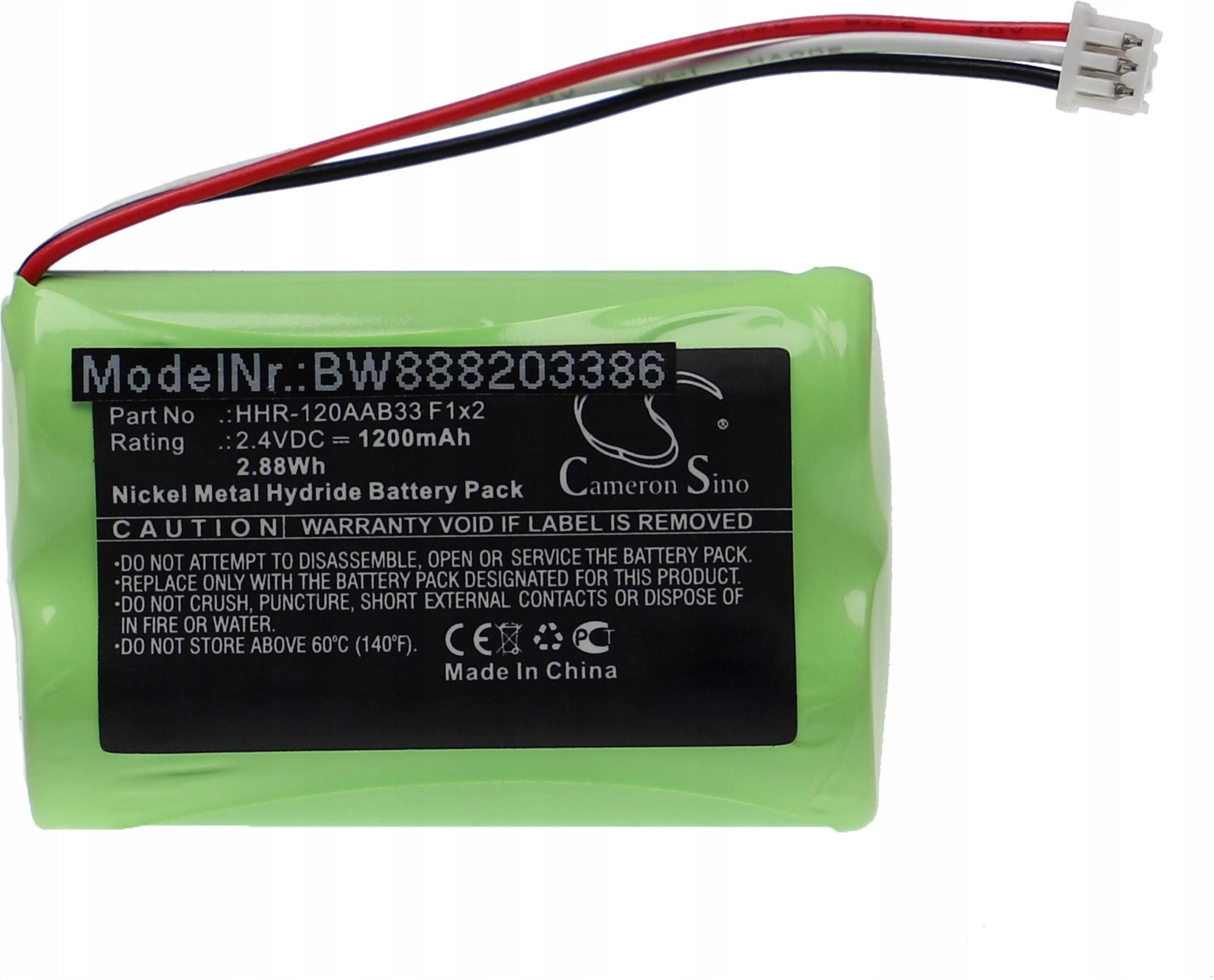 Bang & Olufsen 8700091 / HHR-120AAB33 F1x2 accu (2.4 V, 1200 mAh, huismerk Bang & Olufsen 8700091 / HHR-120AAB33 F1x2 accu (2.4 V, 1200 mAh, huismerk