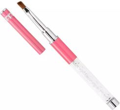 Zdjęcie Pędzelek Do Żelu Z Kryształkami Różowy Skośny Rozmiar 4 - Piaski