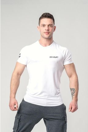 DEADLIFT T-shirt męski na siłownię slim fit Deadlift ELITE Biały