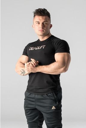 DEADLIFT T-shirt męski slim fit na siłownię Deadlift METALLIC Czarny