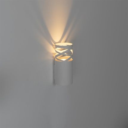 Qazqa Designerska Lampa Ścienna Biała Arre